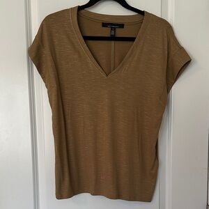 White House Black Market Gold V-Neck Tee